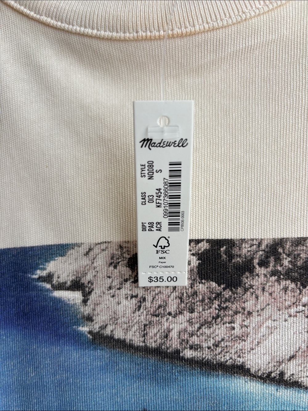 *NWT* Madewell Cream Crewneck Beach Tank (Size S) - Picture 5 of 6